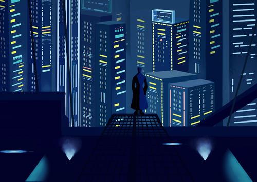 赛博朋克城市艺术图