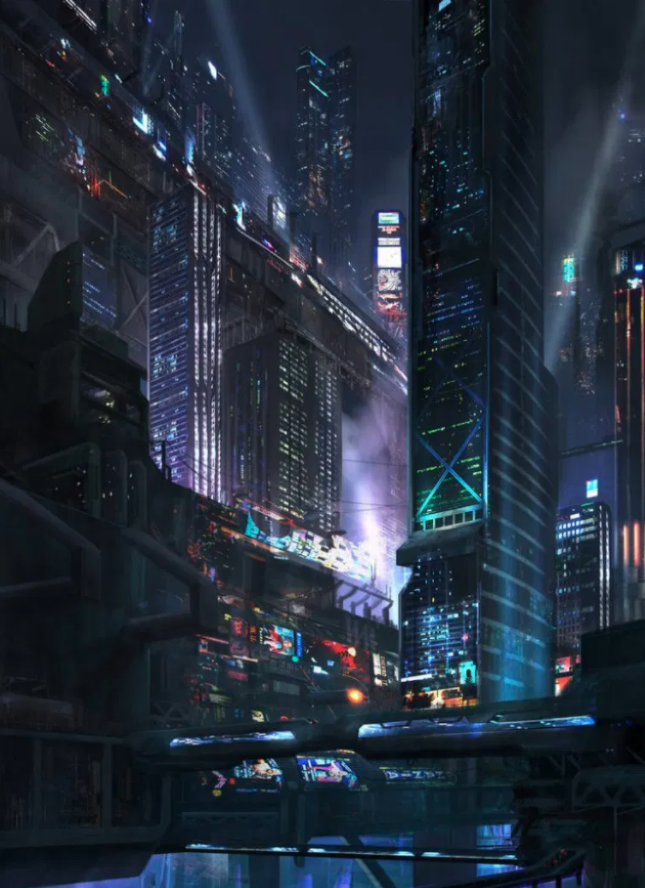 赛博朋克城市景观