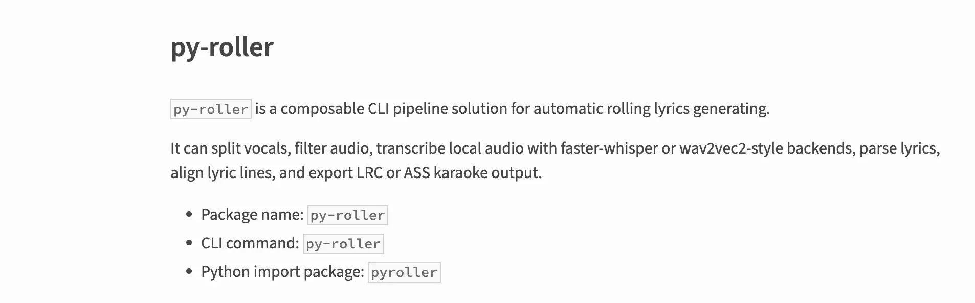 py-roller 已发布：自动滚动歌词生成流水线的起点