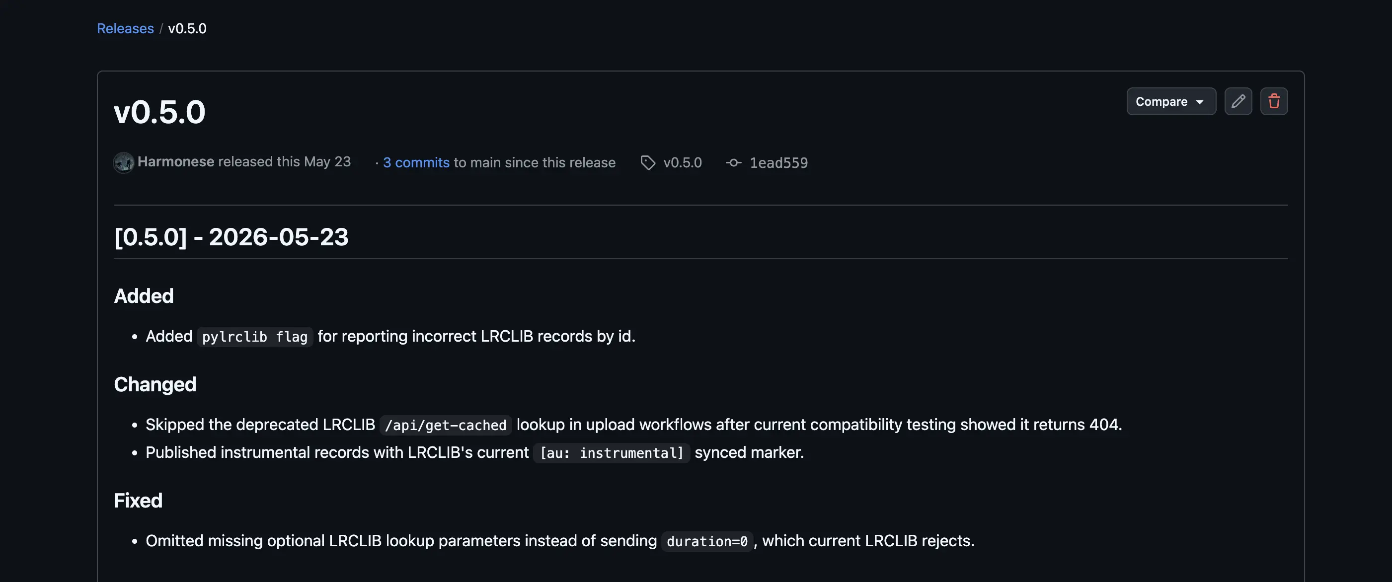pylrclib v0.5 已发布：适配 LRCLIB 接口